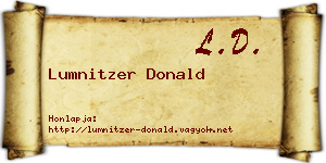 Lumnitzer Donald névjegykártya